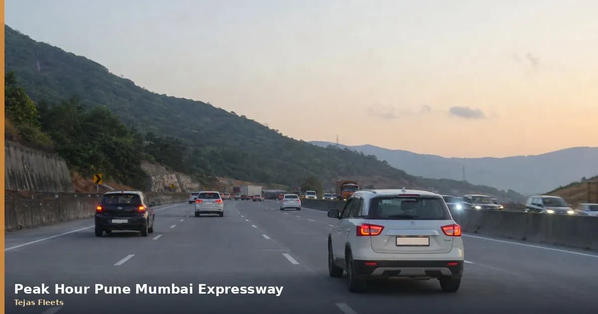 Mumbai-Pune Expressway scenic view with cars traveling