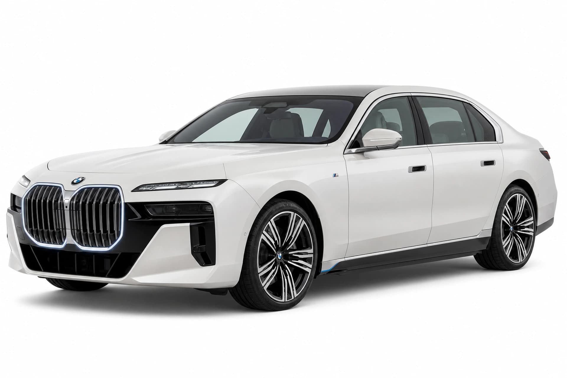 Front exterior of a BMW 7 Series available for rental in Pune