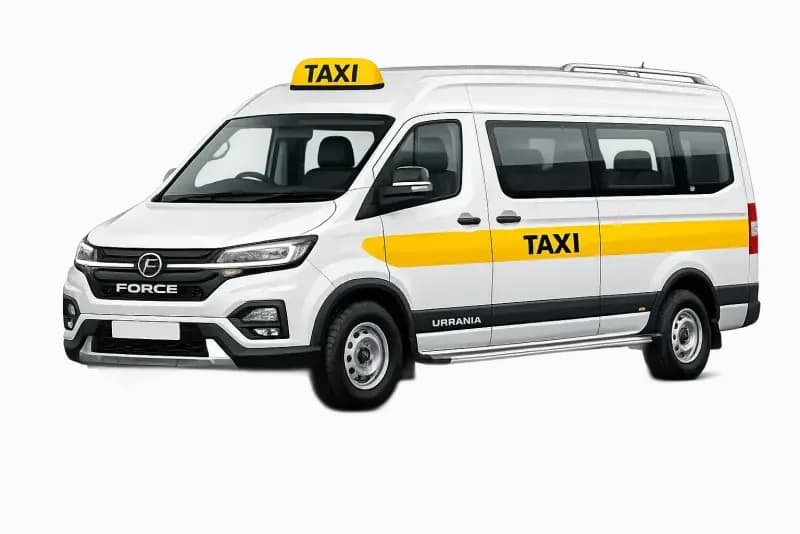 Front exterior of a Force Urbania 17-Seater Front exterior of a Force Urbania 17-Seater